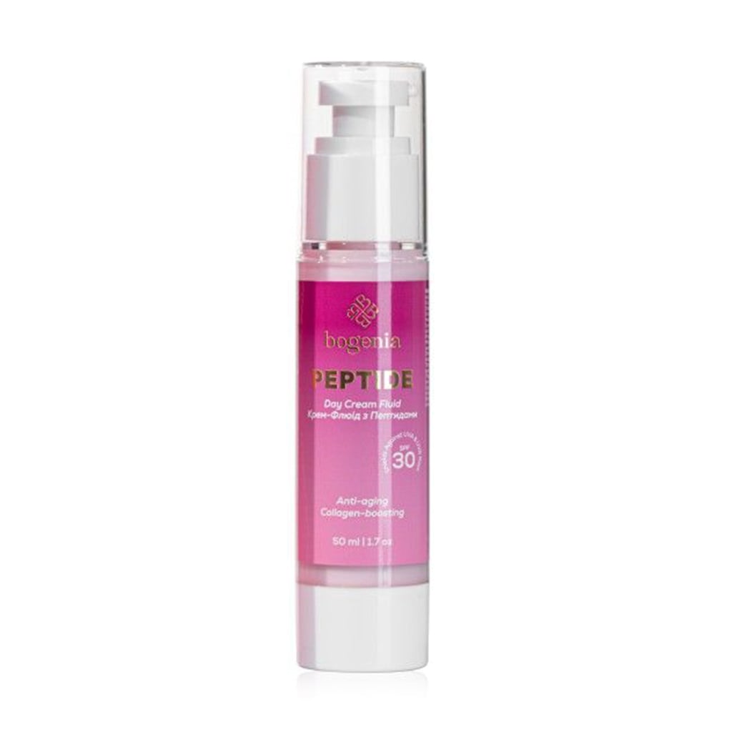 Крем-флюїд для обличчя Bogenia Peptide Day Cream Fluid, SPF 30, з пептидами, 50 мл